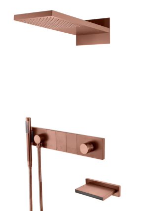 Душевой комплект Boheme Zodiac 132-2-BRB С ВНУТРЕННЕЙ ЧАСТЬЮ, brushed bronze