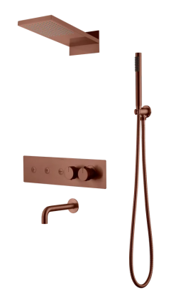 Душевой комплект Boheme Fusion 131-2-BRB С ВНУТРЕННЕЙ ЧАСТЬЮ, brushed bronze