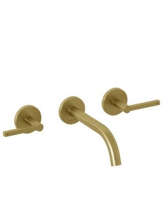 Смеситель для раковины Kludi Nova Fonte Puristic 20144N015 С ВНУТРЕННЕЙ ЧАСТЬЮ, брашированное золото PVD
