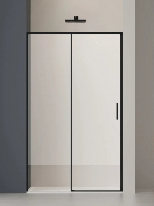 Душевая дверь в нишу Vincea Soft 2 VDS-3SO2120CLB 120 см, профиль черный, стекло прозрачное
