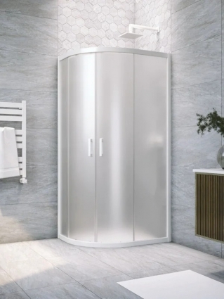 Душевой уголок Vegas Glass ZS Novo h2000 110 01 10 профиль глянцевый белый, стекло сатин