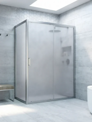 Душевой уголок Vegas Glass ZP+ZPV Novo h2000 140*90 07 10 профиль матовый хром, стекло сатин