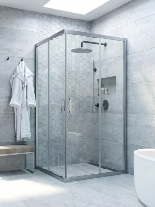 Душевой уголок Vegas Glass Za Novo h2000 110 07 01 профиль матовый хром, стекло прозрачное