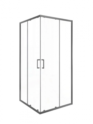 Душевой уголок Good Door Lite CR-100-C-GM 100х100 см, профиль оружеййная сталь, стекло прозрачное