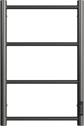 Полотенцесушитель электрический Двин J plaza neo 4657795054846 60x45 см, подключение справа, слева, скрытое подключение справа, оружейная сталь, лесенка