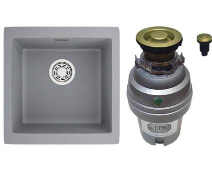 Комплект Мойка Emar Quartz EMQ-1455.P + Измельчитель Zorg ZR-75 D BRONZE