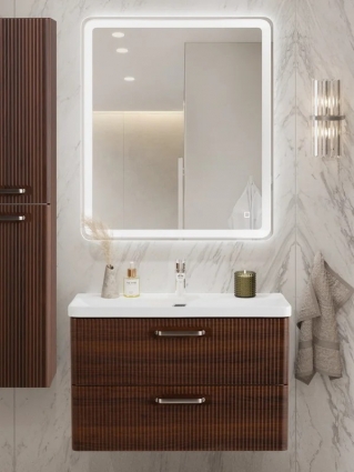 Мебель для ванной комнаты BelBagno Due 80 ручки матовый атласный никель, noce