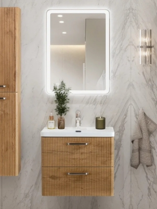Мебель для ванной комнаты BelBagno Due 50 ручки матовый атласный никель, rovere nature