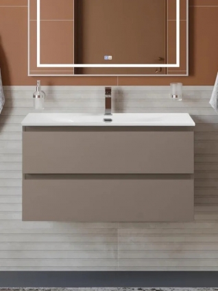 Тумба под раковину без столешницы BelBagno Kraft 90 подвесная, матовая бежевая