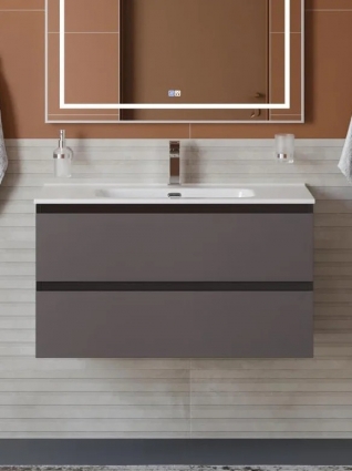 Тумба под раковину без столешницы BelBagno Kraft 80 подвесная, матовая темно-серая