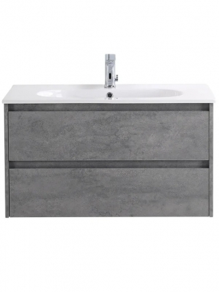 Тумба с раковиной BelBagno Kraft 100 подвесная, 2 ящика, cemento grigio