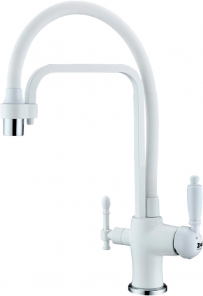 Смеситель Zorg Sanitary ZR 342-8 YF White для кухонной мойки