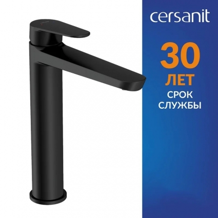 Смеситель для раковины Cersanit Лара (Lara) 68154 матовый черный