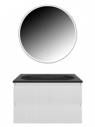 Мебель для ванной комнаты Vincea Welle 80 m.white soft-touch, раковина VCB-4H800A антрацит