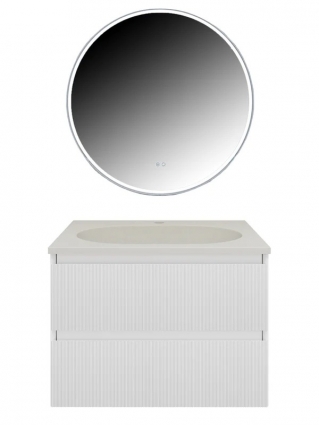 Мебель для ванной комнаты Vincea Welle 60 m.white soft-touch, раковина VCB-4H600J жасмин