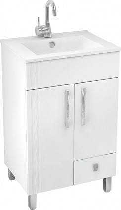 Тумба с раковиной Triton Кристи 52 R, 2 двери, 1 ящик, белая