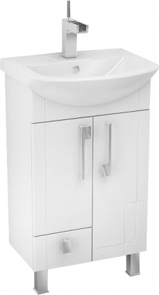 Тумба с раковиной Triton Диана 50 L, 2 двери, 1 ящик, белая