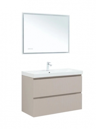 Мебель для ванной комнаты Aquanet Джейн (Flat) 100 подвесная, бежевая