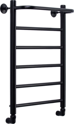 Полотенцесушитель водяной Comfysan Capri W-6 60х40 60x45 см, черный матовый, лесенка