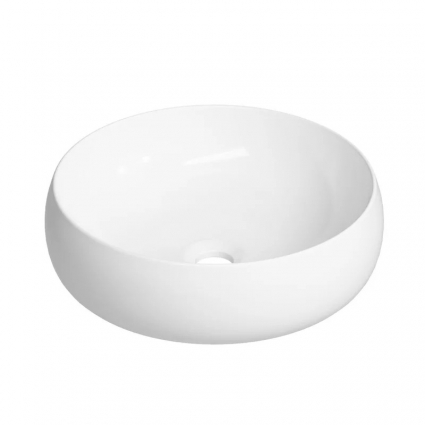 Накладная раковина для ванной комнаты Lavinia Boho Bathroom Sink 33311088: умывальник из фарфора 40 см, круглый, цвет глянцевый белый