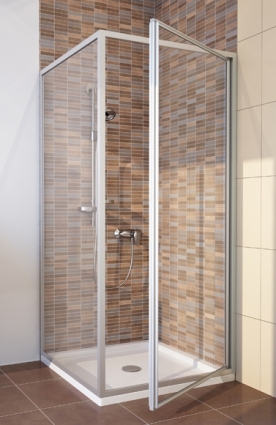 Душевой уголок GuteWetter Practic Square GK-401 правая 80x80 см стекло бесцветное, профиль матовый хром