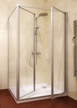 Душевой уголок GuteWetter Practic Rectan GK-402 правая 120x95 см стекло бесцветное, профиль матовый хром