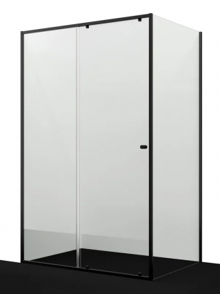 Душевой уголок Wasserkraft 61S32 130x80, профиль матовый черный, стекло прозрачное