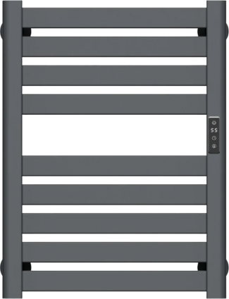 Полотенцесушитель электрический Bauedge Elite AF0030 70x45 см, подключение справа, темно-серый металлик, лесенка, из стали