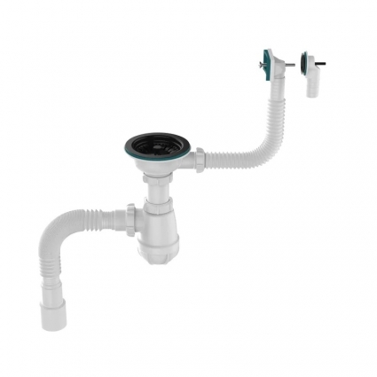 Сифон для мойки Aquant Professional B0188-20-MR 40 мм, бутылочный, черный