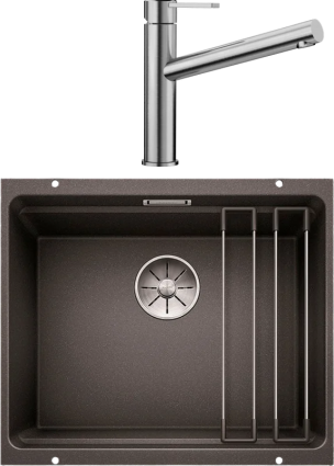 Комплект Мойка Blanco Etagon 500-U, антрацит + Смеситель Ambis Ambis 523118