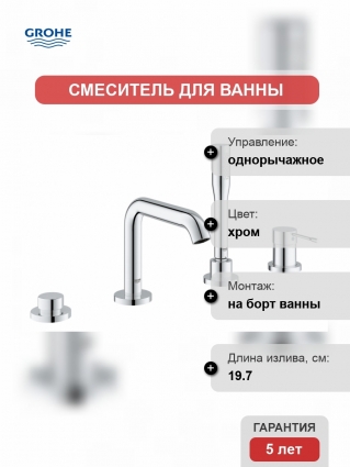 Смеситель Grohe Essence New на борт ванны