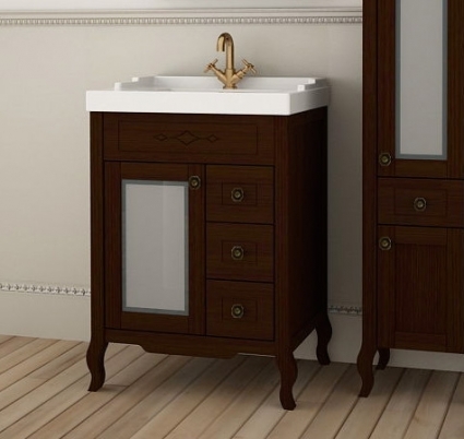 Тумба для комплекта ASB-Woodline Флоренция Квадро 60 бук тироль, витраж