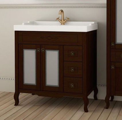Тумба для комплекта ASB-Woodline Флоренция Квадро 60 бук тироль, витраж