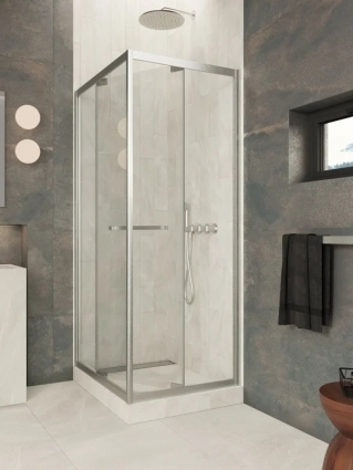 Душевой уголок Vegas Glass Z+ZPV Внутрь 90*90 04 01 профиль никель, стекло прозрачное