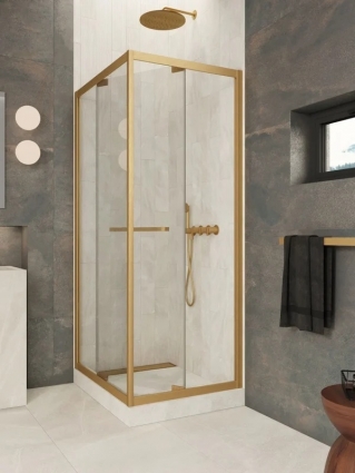 Душевой уголок Vegas Glass Z+ZPV Внутрь 70*90 03 01 профиль матовое золото, стекло прозрачное