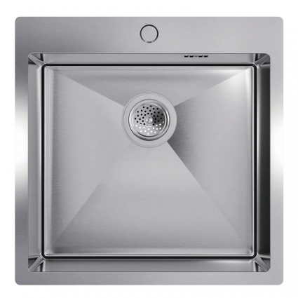 Мойка кухонная Floracio Steel F.5151.SS 51x51, встраиваемая сверху, нержавеющая сталь