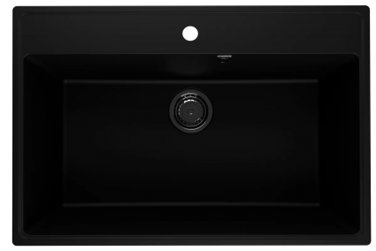 Мойка кухонная Ulgran Quartz Forte 760-07 76x51, уголь, встраиваемая сверху, кварц