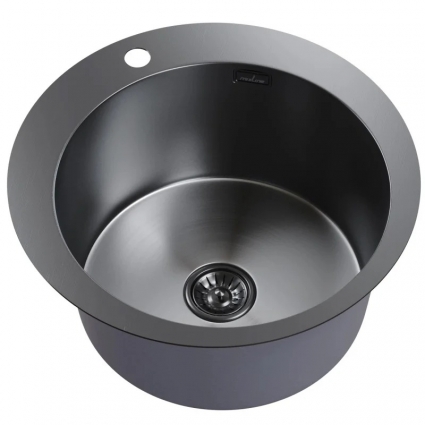 Мойка кухонная Mixline Pro 554770 50x50, черный графит, встраиваемая сверху, нержавеющая сталь