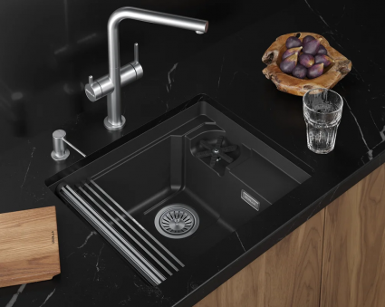 Кухонная мойка Granula  KITCHEN SPACE RINZER 5505RU, ЧЁРНЫЙ, кварц