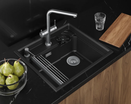 Кухонная мойка Granula  KITCHEN SPACE RINZER 5807R, ШВАРЦ, кварц