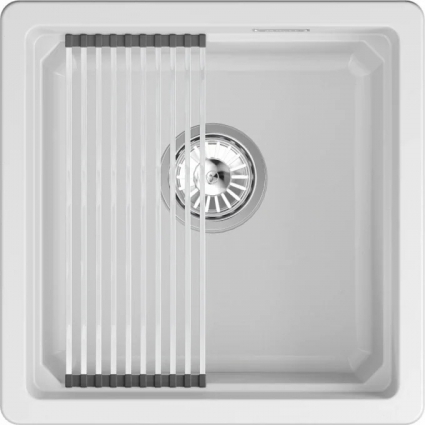 Мойка кухонная Granula Kitchen Space 4501iU 45x45, арктик, встраиваемая снизу, кварц