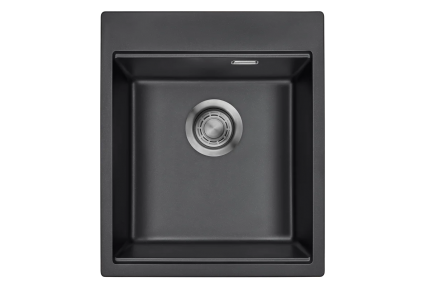 Мойка кухонная Emar Quartz EMQ-1420.Q Морион 42x50, морион, встраиваемая сверху, кварц