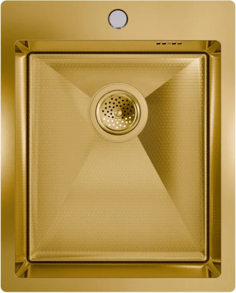 Мойка кухонная Floracio Steel F.4151.GDD 41x51, матовое золото, встраиваемая сверху, нержавеющая сталь