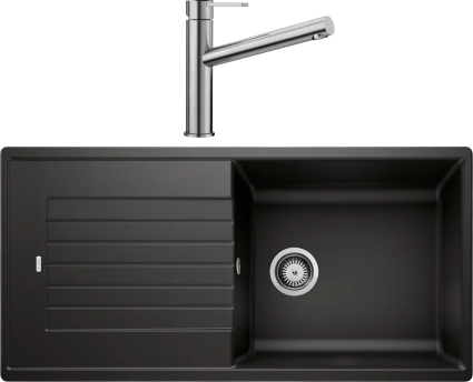 Комплект Мойка Blanco Zia XL 6S 526024, черная + Смеситель Ambis Ambis 523118