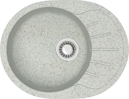 Мойка кухонная Azario Light 00079923 57x44, светло-серая, встраиваемая сверху, искусственный мрамор