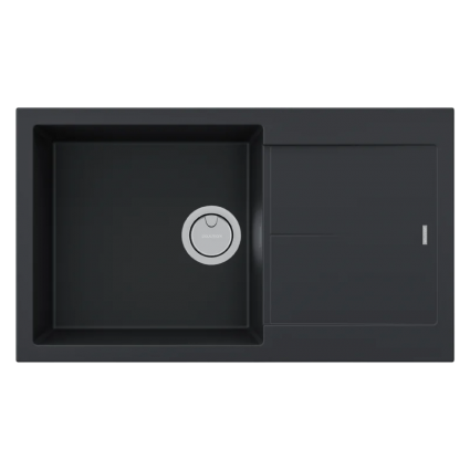 Мойка кухонная Paulmark Extensio 86 PM988650-AN 86x50, антрацит (antracite), встраиваемая сверху, искусственный гранит