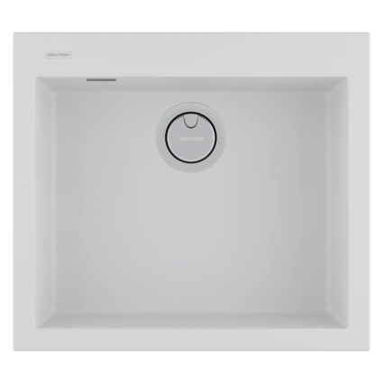Мойка кухонная Paulmark Decoration 41 PM935650-WH 56x50, белая (white), встраиваемая сверху, искусственный гранит