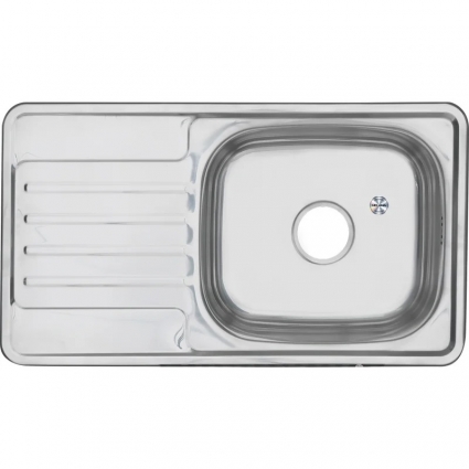 Мойка кухонная Melana 7642 U 0,8/180 76x42, серебристая, встраиваемая сверху, нержавеющая сталь