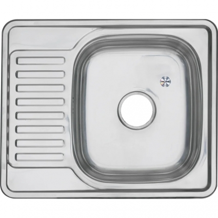 Мойка кухонная Melana 5848 U 0,6/160 58x48, серебристая, встраиваемая сверху, нержавеющая сталь