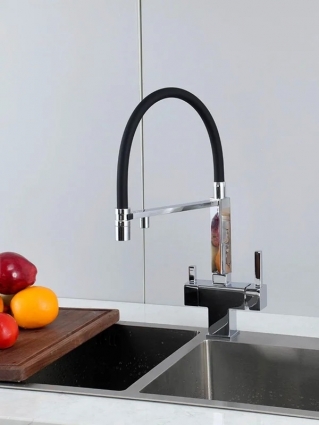 Смеситель для кухни с гибким изливом и подключением фильтра GAPPO G4395-50, хром